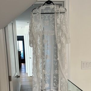 Denver Hayes White Lace Kimono